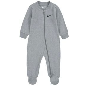 NEW Nike Baby Essentials Footed Coverall Dark Grey Heather Zip Onesie One Piece
